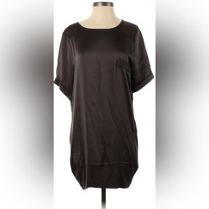 Gold Hawk Brown Silk T-Shirt Dress